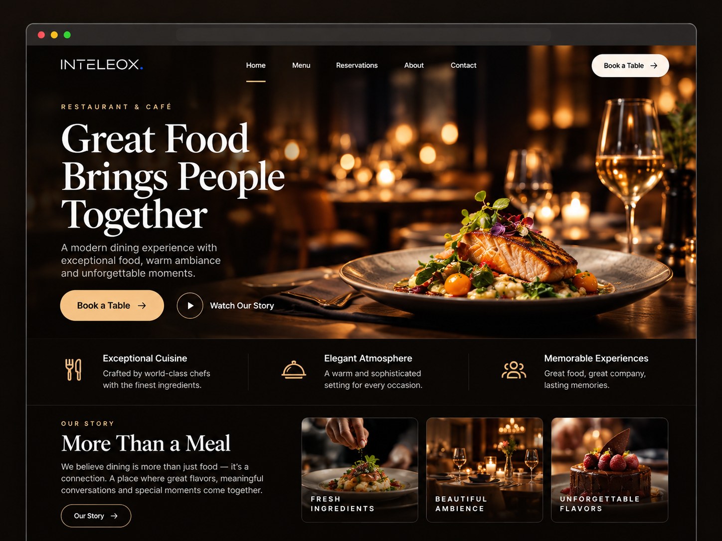 Restaurant website preview